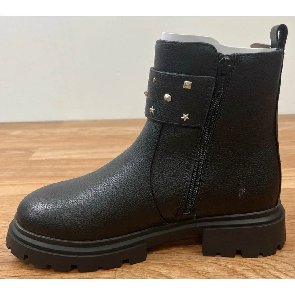 Sonoma Zoella Black Boots Ankle Booties Zip Side Youth Girls Size 5 NEW